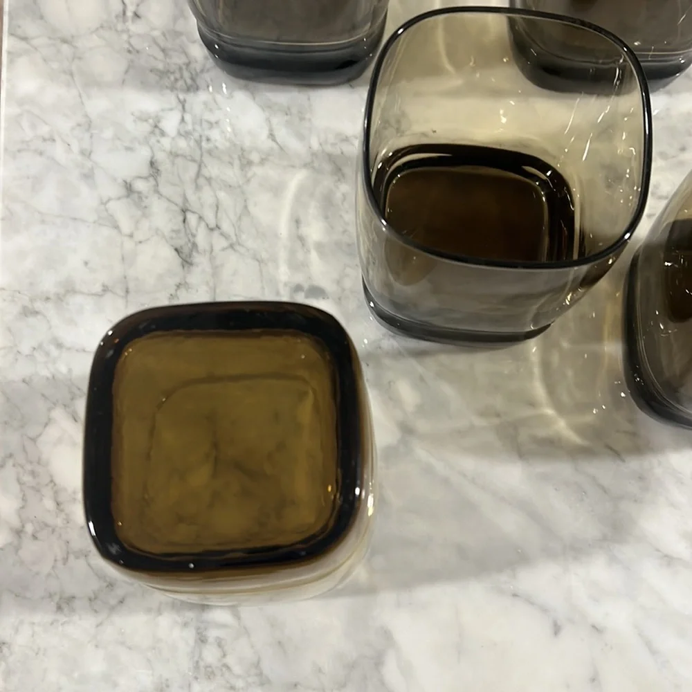 Set of 4 Brown Glasses